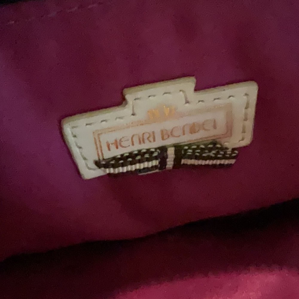 Henri Bendel black with pink stitching wristlet, gold hardware - Picture 8 of 8